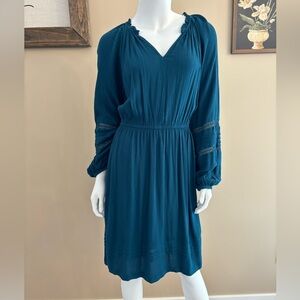 NWT Knox Rose dark Teal Long Sleeve Dress